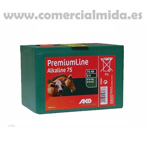 Pila alcalina AKO PREMIUM LINE para pastor eléctrico 75 AH 9V