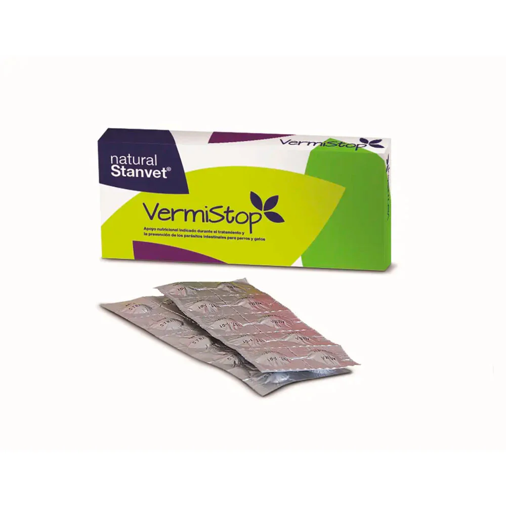 Alimento complementario contra parásitos intestinales en Perros y Gatos VERMISTOP - Image 2