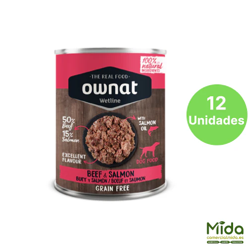 Alimento Húmedo OWNAT Wetline Beef and Salmon para Perros en Lata - Image 2