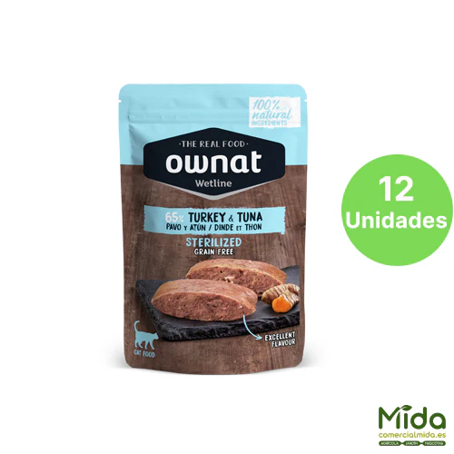 Alimento Húmedo OWNAT Wetline Pouch Sterilized Turkey & Tuna para Gatos - Image 2