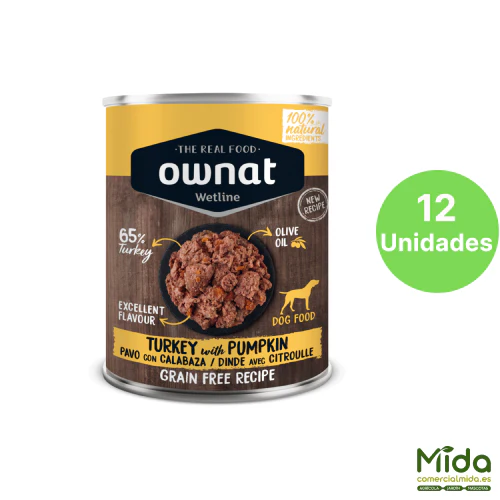 Alimento Húmedo OWNAT Wetline Turkey With Pumpkin para Perros en Lata - Image 2