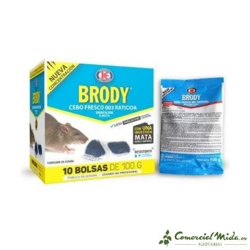 Raticida BRODY CEBO FRESCO Bolsas 100 gr (Brodifacoum) - Image 2
