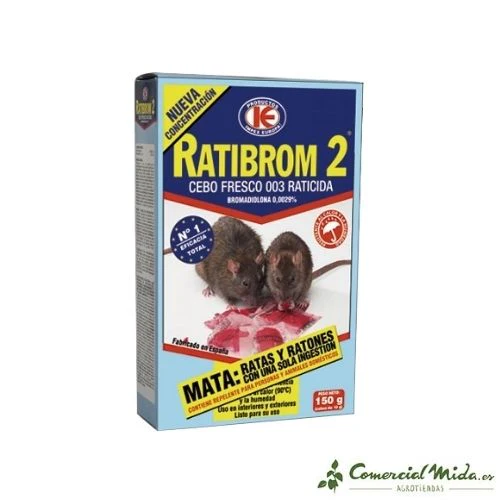 Cebo fresco RATIBROM 2 Raticida contra ratas y ratones