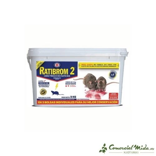 Cebo fresco RATIBROM 2 Raticida contra ratas y ratones - Image 12