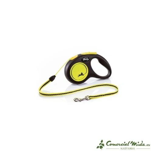 Correa FLEXI New Neon Cordón Reflectante Amarillo para Perros - Image 2