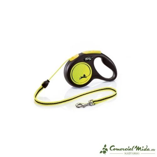 Correa FLEXI New Neon Cordón Reflectante Amarillo para Perros - Image 3