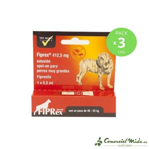 Fiprex XL 412,5 mg Fipronilo Pipeta Antiparasitaria para Perros Gigantes (40-55 kg) - Image 2