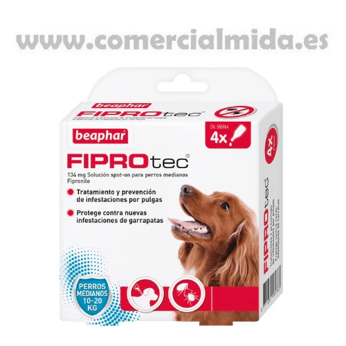 FIPROTEC Perro M, pipetas antiparasitarias con Fipronilo para Perros Medianos (10 a 20 kg) - Image 2