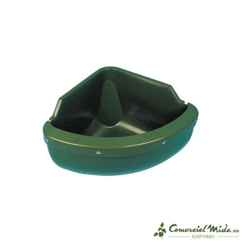KERBL Comedero PVC para Esquinas con Protector para Ganado