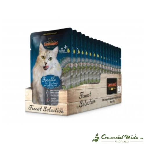 LEONARDO Menú de Trucha & Menta de Gato Alimento para Gatos Adultos Pack 16x85 gr