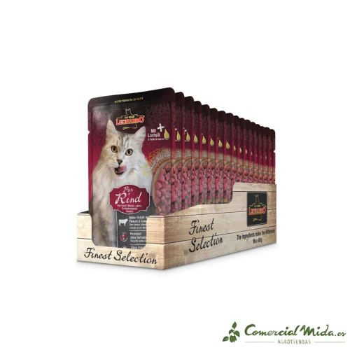 LEONARDO Puro en Ternera Alimento para Gatos Adultos Pack 16x85 gr