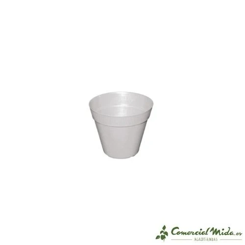 Maceta de Plástico Blanca Rayada ARTEMA para Jardinería