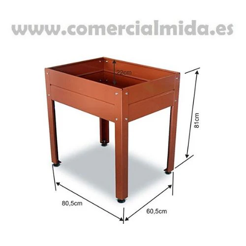 Mesa de Cultivo Marrón Lacado para Huerto Urbano - Image 2