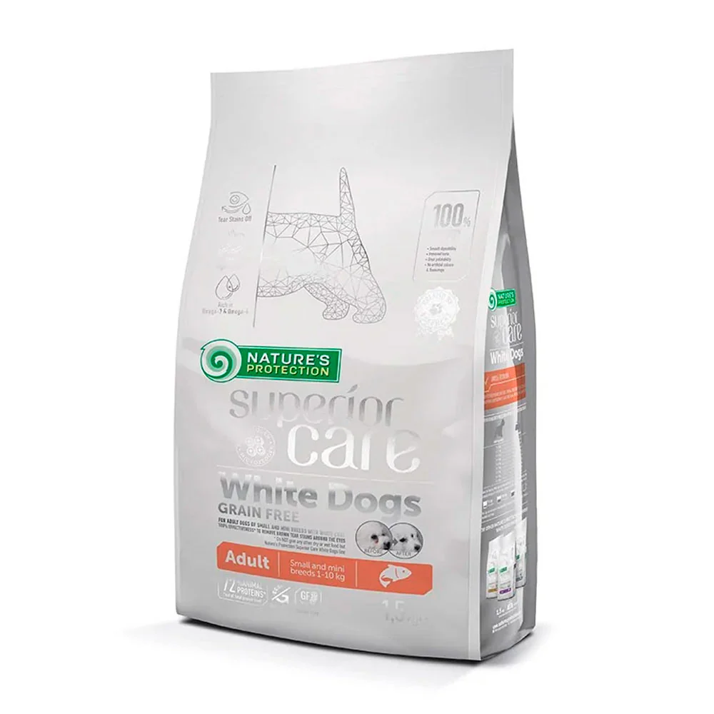 Natures Protection White Dog Adult Grain Free Salmon 1.5 kg