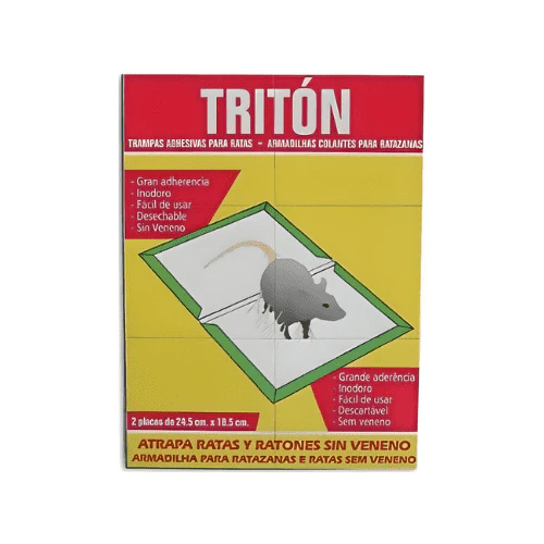 Trampa adhesiva TRITON para ratas y ratones (24,5x18,5cm) desplegable a 37 cm