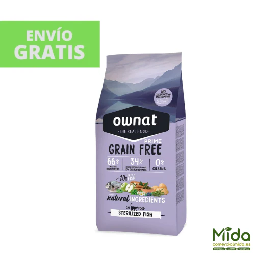 Pienso OWNAT Grain Free Prime Sterilized Fish para Gatos Esterilizados - Image 2