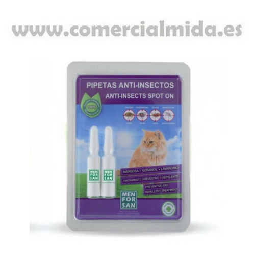 Pipetas antiparasitarias natural MENFORSAN para gatos (2 unidades)