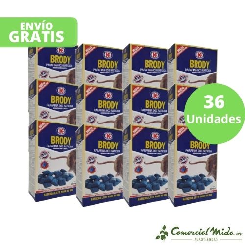 Raticida BRODY BLOQUES ÓVULOS 11/13 gr de PARAFINA para matar ratas y ratones (Brodifacoum) - Image 4