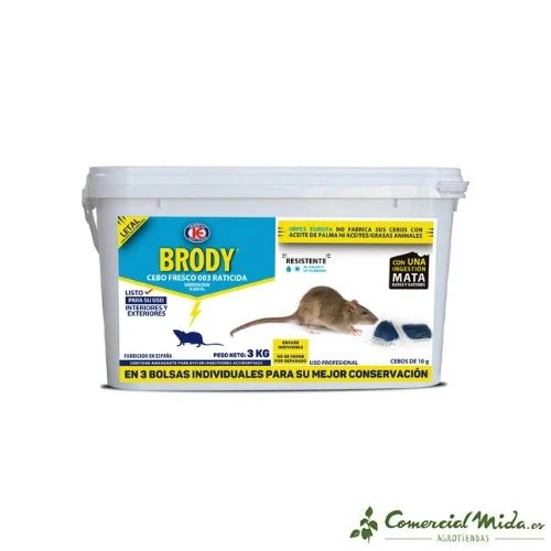 Raticida BRODY CEBO FRESCO para matar ratas y ratones (Brodifacoum) - Image 11