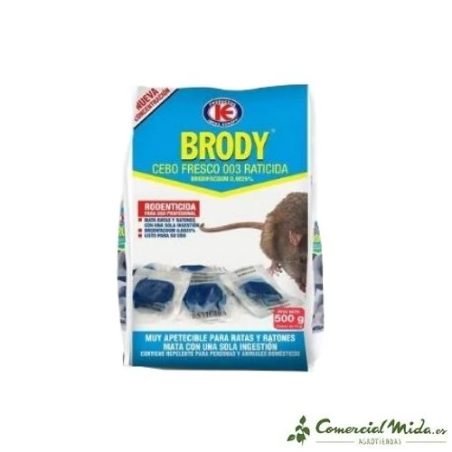 Raticida BRODY CEBO FRESCO para matar ratas y ratones (Brodifacoum) - Image 5