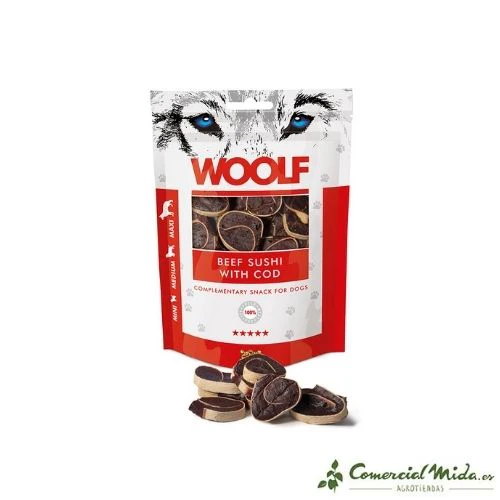 Snack WOOLF Sushi de Ternera y Bacalao 5 x 100 gr