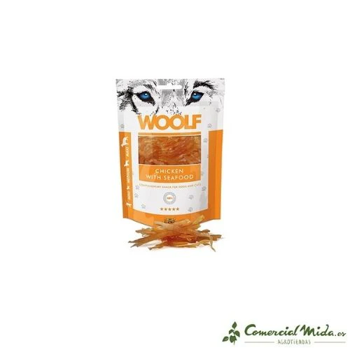 Snack WOOLF Trocitos de Pollo y Marisco 5 x 100 gr