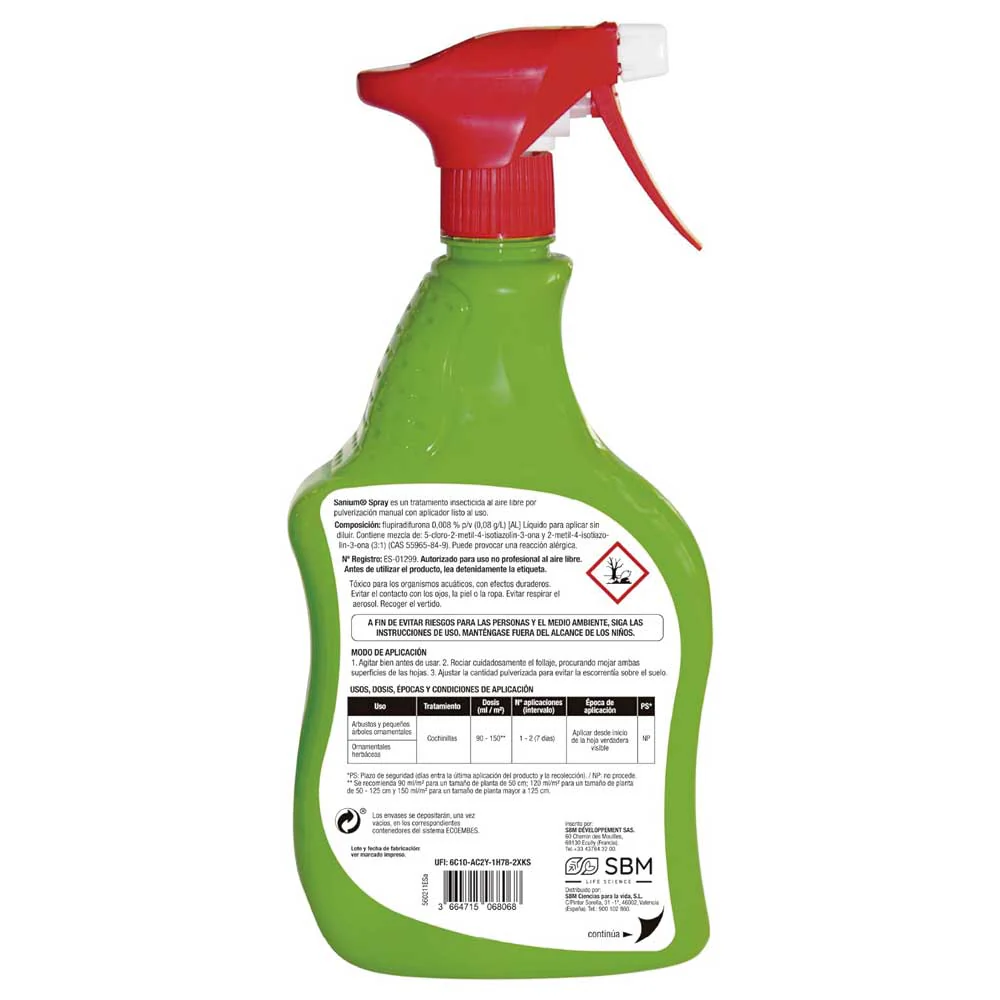 Spray Insecticida  Anticochinilla de SANIUM 800ml - Image 2